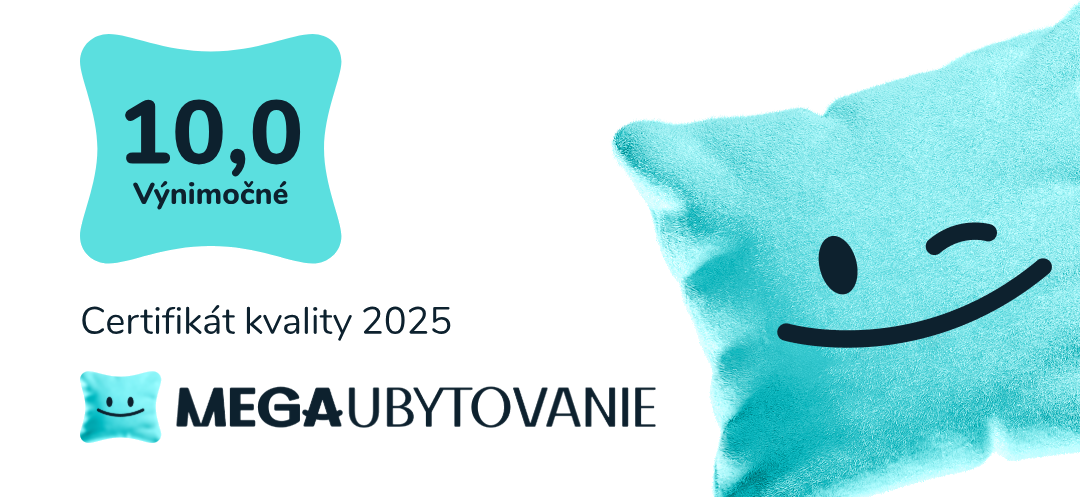 Certifikát kvality 2025 – hodnotenie 10 z 10 na portáli Megaubytovanie